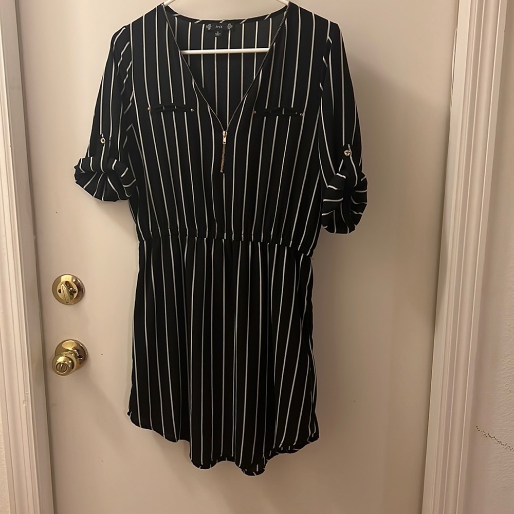 Black with white stripe dress